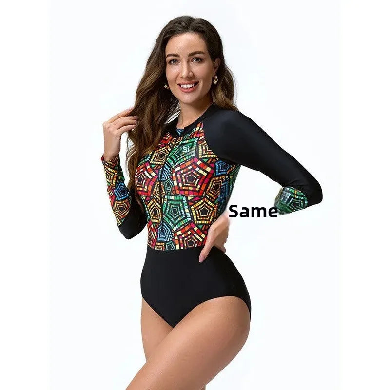 One-Piece Long Sleeve Swimsuit