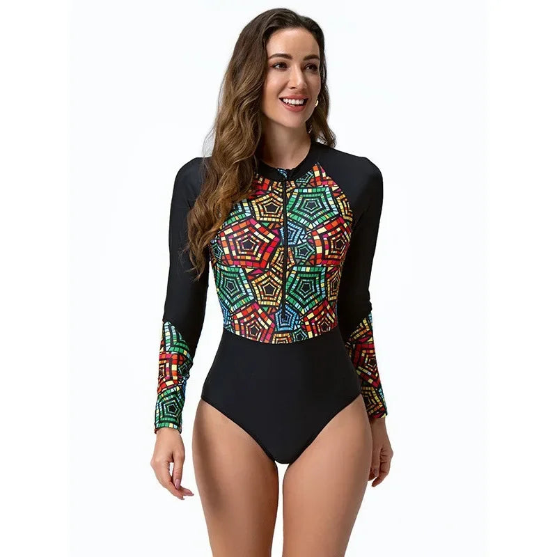 One-Piece Long Sleeve Swimsuit