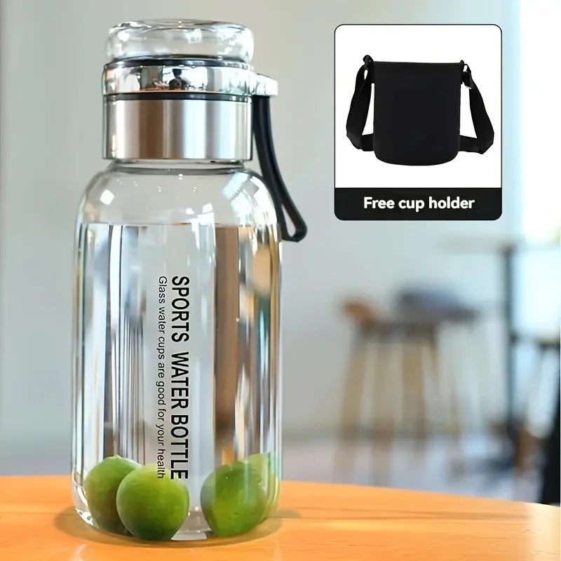 Glass Water Bottle with Strainer