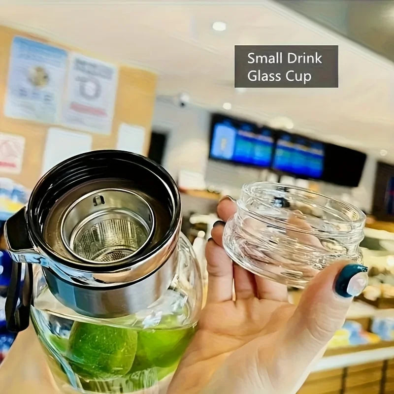 Glass Water Bottle with Strainer