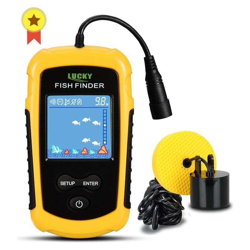 fish finders australia LUCKYLAKER Wired Sensor Finder Boat Waterproof Portable Depth Finder Display Transducer Kayak Fish Sonar Fishing Gear Advwin Fish Finder Wireless Sonar