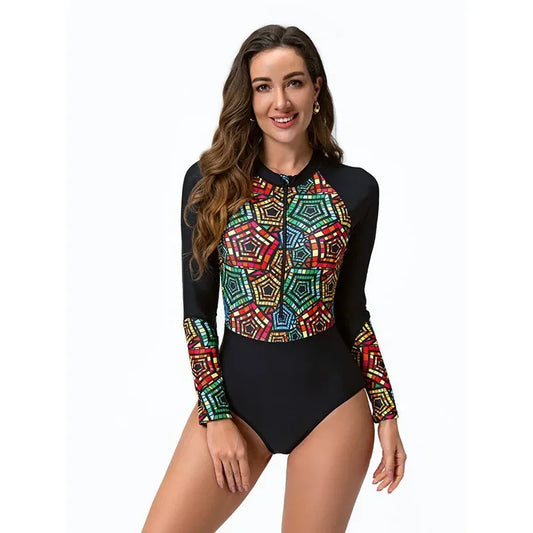 One-Piece Long Sleeve Swimsuit