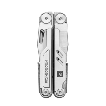 Precision 18-in-1 multitool folding knife featuring durable chrome steel and a compact, safety lock design.