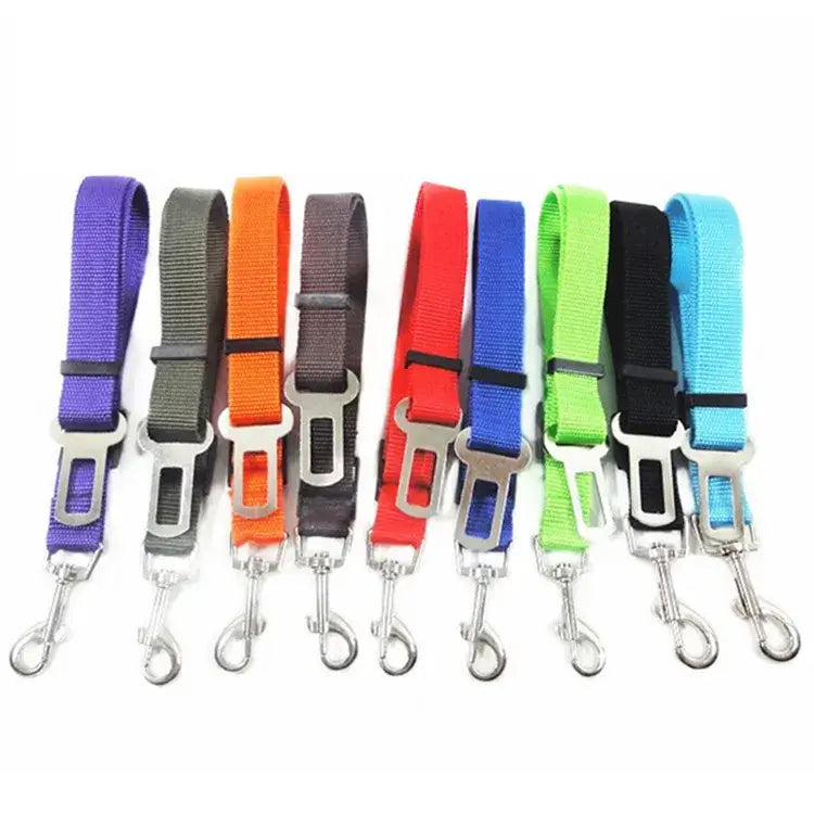 Colorful nylon dog car harnesses with adjustable straps for safe travel