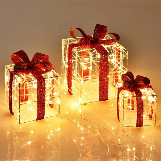 3 Pack Christmas Gift Box  for Decoration